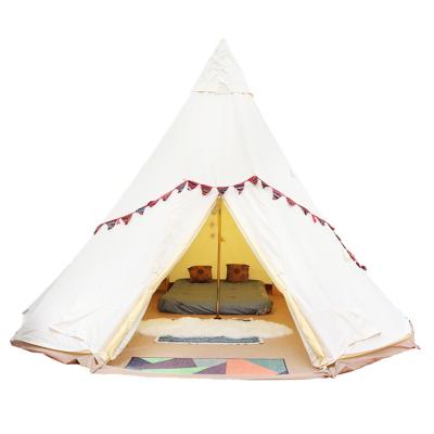 China 6-7 Person Cotton Canvas Tent Outdoor Waterproof Teepee Tent Family Teepee Tent UV-Resistant for sale