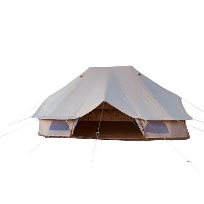 China UV-Resistant Luxury Glamping Canvas Tent 6X4m Emperor Bell Tent With Three Doors for sale