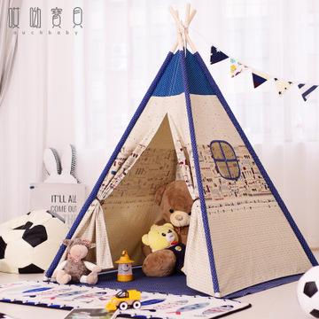 China Easy Foldable Cotton Canvas Hot Sale Indoor Play Tent Kids Play House Tent For Children for sale