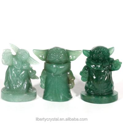 China Europe Gemstone Yoda Green Aventurine Crystal Carvings For Sale for sale