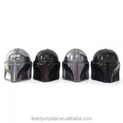 China Europe Gemstone Black Obsidian Helmet Crystal Carvings For Sale for sale