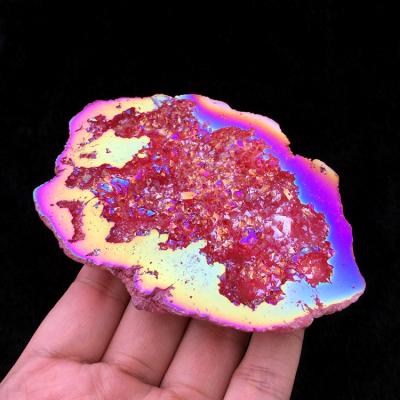 China Wholesale Red Agate Geode Aura Europe Rainbow Group Healing Crystal Points for sale