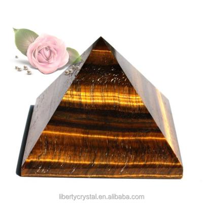 China China Natural Tiger's Eye Crystal Stone Pyramids Crystal Pyramids for Healing for sale