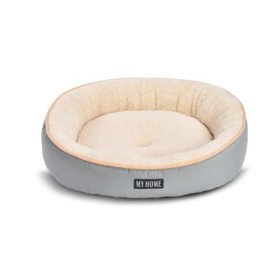 China Breathable Customized Color Round Peach Skin Velvet Dog Bed With Soft Filling for sale