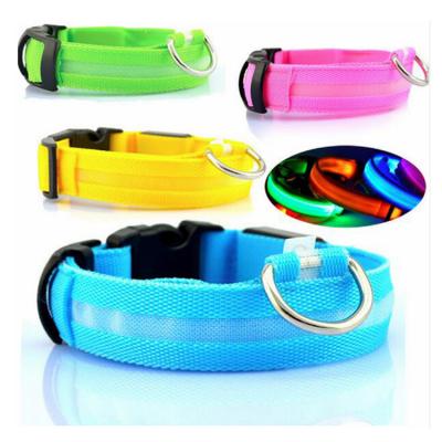 China Wholesale Custom Bulk Dog Collar Viable Nylon Dog Collar LED Light Dog Collar for sale