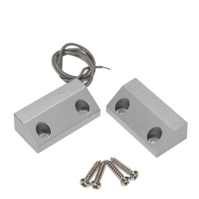 China Zinc Alloy Wire Magnetic Reed Switch Detector Metal Rolling Door Window Sensor Contacts Alarm for sale