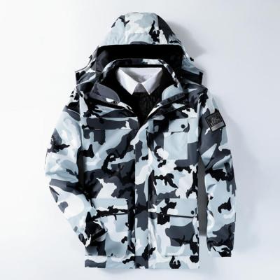 China Winter Windproof Waterproof Logo Double Layer Hood Windbreaker Custom Outdoor Breathable Multifunctional Heat Jacket Men for sale