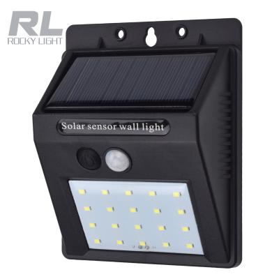 China Outdoor Yard High Lumen PIR Sensor 20 Led Solar Light Led Motion Sensor Solar Wall Light For Outdoor for sale