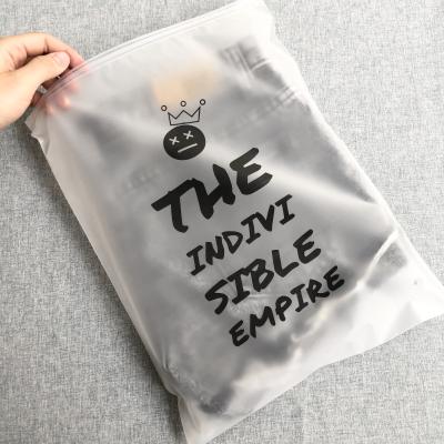 China Wholesale Custom Logo BIODEGRADABLE EVA/PE Frosted Plastic Bag Clothes Zip Lock Self Seal Bag For Apparel Packaging for sale