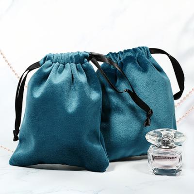 China Recyclable Velvet Bags Custom Logo Design Drawstring Bag Mini Pouch Jewelry Packaging Bag for sale