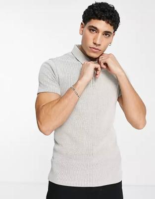 China Anti Wrinkle Anti Wrinkle Knitted Polo Shirt Mens Custom Design Wholesale Knitting Short Sleeves Polo Shirt for sale