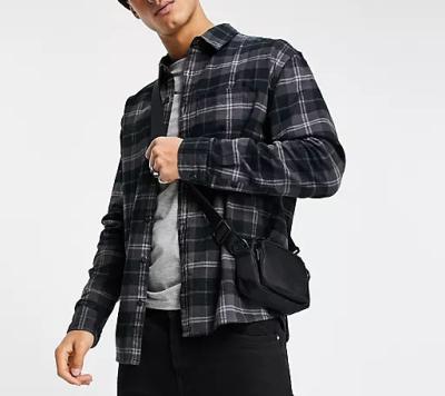 China Anti-pilling 20% ​​Anti-pilling 80% Polyester Rayon Flannel Winter Button Down Custom Logo Flannel Tartan Shirt Long Sleeves Anti Wrinkle for sale