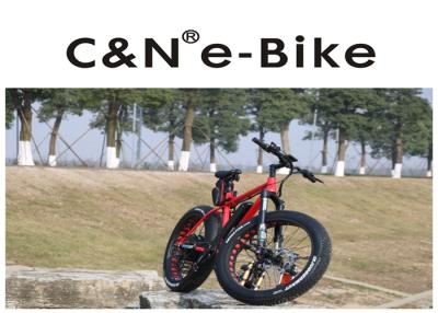 China 26 Inch Enduro Electric Fat Tire Snow Bike Red Color Aluminum Alloy Frame for sale