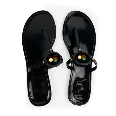 China Newest Fashion Trend Classic Design Flat Slippers Simple Design Flat Non-slip Transparent Comfortable Women Slidesfor Women Wholesale for sale