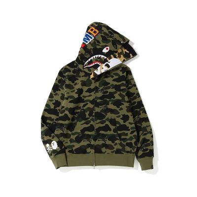 China New Arrival 3D Printing BAPE Shark Hoodies 2021 Camouflage Coat Custom Funny QUICK DRY Top Casual Sweatshirt Full Zipper Sweater for sale