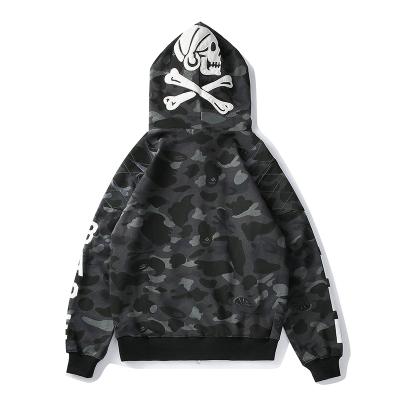 China High Quality Customized Hip Hop Fashion Full-Zip Casual Mens Sports Camouflage Sweater Jacket B Monkey Oversized Hip Hop Hoodie for sale