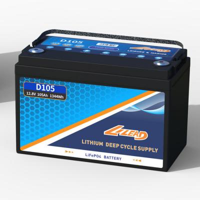 China Doppel-Lithium-Ion Boat Batterys 12v 105ah Lifepo4 12v Lithium-Freizeit-Batterie zu verkaufen