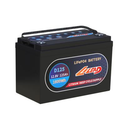 China 12.8V 125Ah Lifepo4 Deep Cycle Battery 1600Wh Solar Panel Lithium Battery for sale