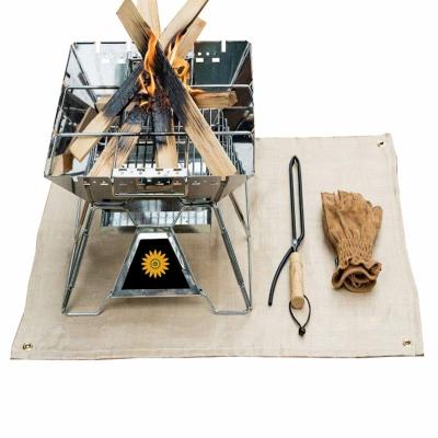 China Easily cleaned fiberglass cloth mat for fire arch and fir pit. fire cloth for bbq, firepit pad for patio bbq, firepit mat for camping grill for sale