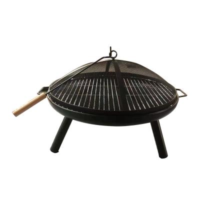 China Tian Ying Newest Fashion Easily Cleaned Portable Fire Pit Barbecue , Round Black Gas Fire Pit for sale