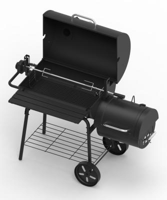 China Easily Cleaned High Pressure Cast Iron Barrel Charcoal Barrel Barbecue Grill Wood Smoker for sale