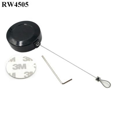 China ABS RUIWOR RW4505 Round Mini Spring Return Steel Cable Plastic Reel Retractable Plus Adjustalbe Lasso Loop End By Allen Key Metal Lock for sale