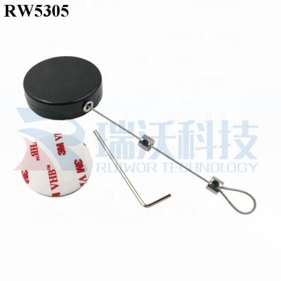 China RUIWOR ABS Plastic RW5305 Round Anti Theft Cable Retractor Plus Adjustalbe Lasso Loop End By Allen Key Metal Lock for sale