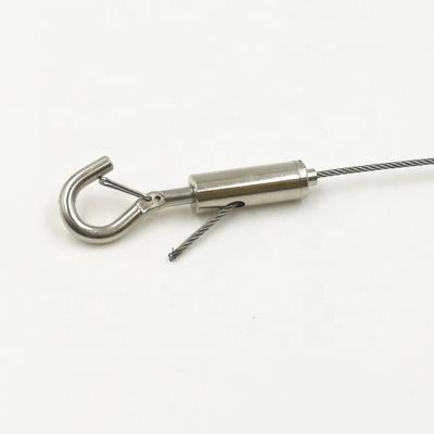 China RW0027 Retail Industry Metal Hook Cable Braking Wire Rope Hooks Ceiling Cable Fixture With Adjustable Hook for sale