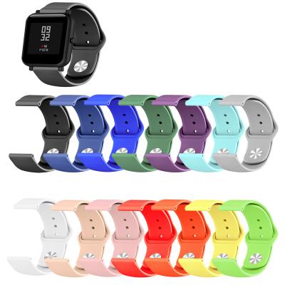 China Replacement band Universal Huawei GT 18mm 20mm 22mm sport single colour watch band silicone bracelets watch band strap stock for Amazfit for sale