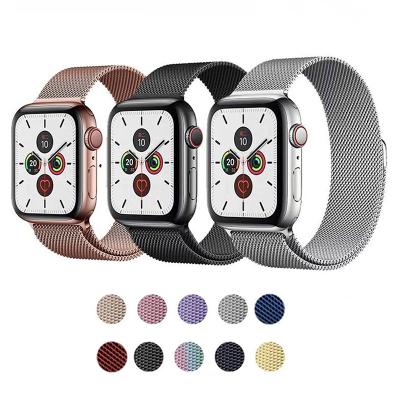 China For Apple watch 7 6 5 4 3 SE Series Stainless Steel Watch Band Magnetic Strap for Correas Para Smart iWatch Series 7 6 5 4 3 SE Milanese Loop Metal Apple Watch Band for sale