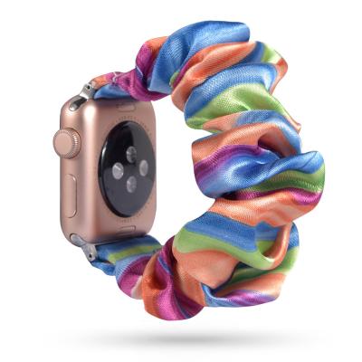 China Feeling Tie Dye Printed New Colors Scrunchie Strap women Solo loop for Apple watch for sale