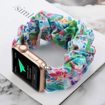 China Feeling HUAMJ Scrunchie Elastic Watch Straps solo loop Watch band for Apple Watch Band Series 6 5 4 3 for sale