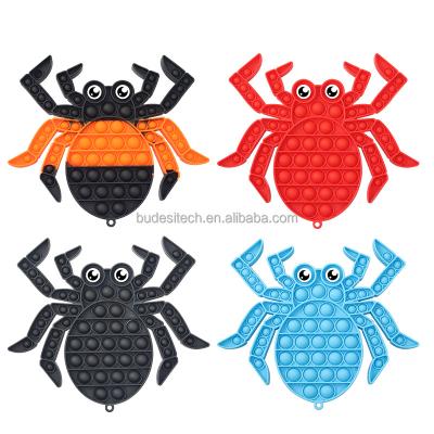 China Kids Push Bubble Sensory Toy HuaMJ Wholesale Amazon Popular Sell Colorful Silicone Popper Sensory Push Pops Bubble Fidget Toy Spider for sale