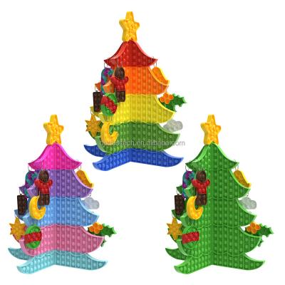 China Christmas HuaMJ Wholesale Hot Popular dcompression Toy Stress Relief Super Big Push Pop 3D Poppet  50 CM Christmas Tree Newest Fidget for sale