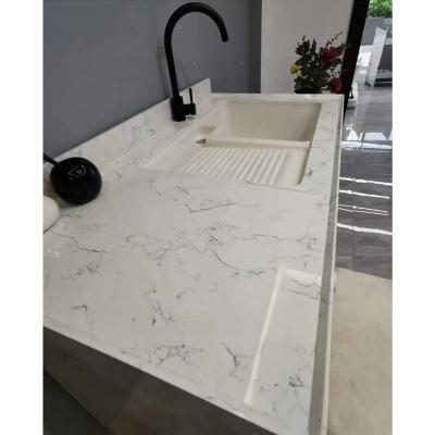 China Modern Engineer Carrara White Marble Artificial Stone For Vanity Top And Window Sill East 5020 for sale