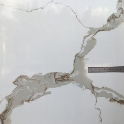 China Gold Modern Artificial Quartz Calacatta Style Countertop Quartz Stone Stone for sale