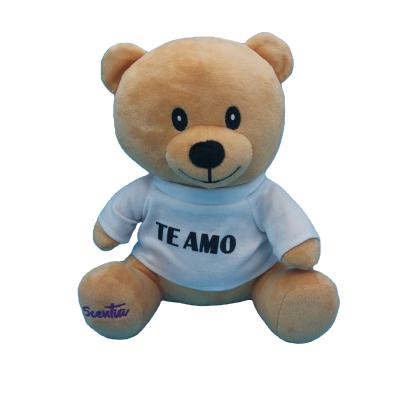 China As a gift children play lovely soft plush brown bear with white T-shirt toy stuffed bear toy for promotion for sale