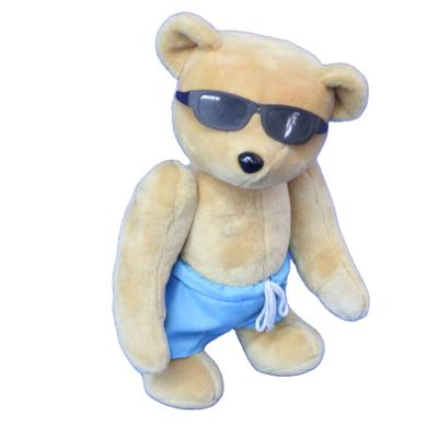 China As a gift children play artificial joint teddy bear stuffing soft toy with glass plush toy joint teddy bear with pants for sale