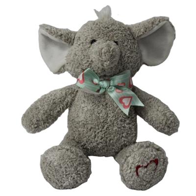 China As Gift Children Play Lovely Gift Dongguan Factory Gray Elephant Doll For Girlfriend Stuffed Gray Elephant Toy With Bow for sale