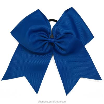 China Wholesale Sporty Elastic Hair Band Cheer Hair Bows Ponytail Holder Cheerleader Hair Bow Girls Cheer Bows for sale