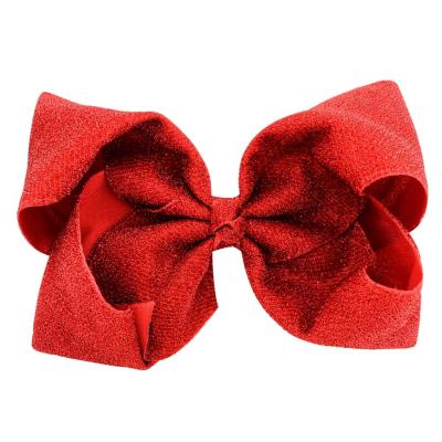 China 8 Inch Hair Bows Girls Kids Girls Kids Hair Accessories Glittery Oversized Fashionable Wholesale Bow Clips for sale