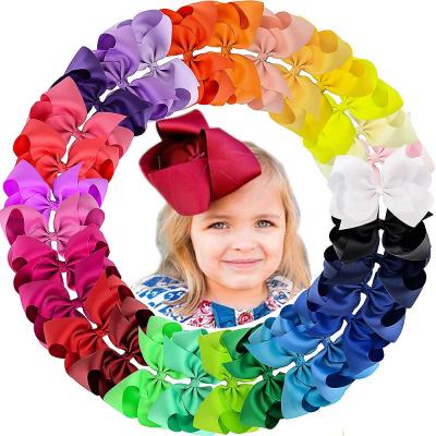 China Grosgrain Ribbon Jumbo 8 Inch Hair Bows Large Boutique Hair Bows Hair Cut Bows For Girls for sale