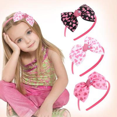 China Hair bows accessories Valentine Red Cute Hairbands Headbands 2021 for girls hair bows accessories for sale