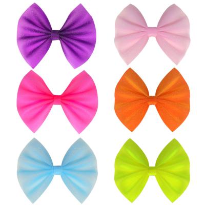 China Street Style 4.5 Inch Summer Plastic Clear Bows Glitter Bows Waterproof Hair Pins PVC Jelly Bows Hair Clips Boutiques for sale