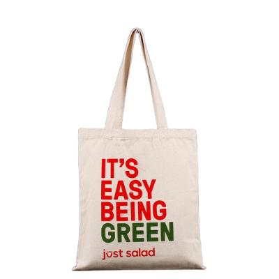 China Eco-friendly Custom Printed Canvas Tote Bag 100% Natural Cotton Tote Bag Single Shopping Bag à venda