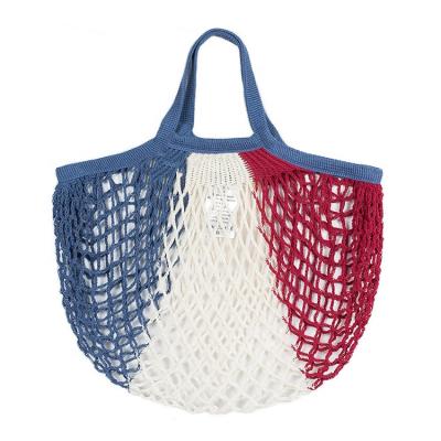 China Eco-Friendly Custom Reusable Small Commodity 100% Organic Cotton Fruit Net Mesh Shopping Bag for sale