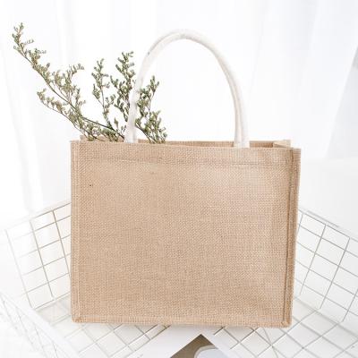 China Cheap Natural Reusable Recycle Carry Jute Shopping Bags Manufacturer Foldable for sale