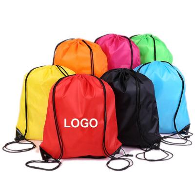 China Custom Original Factory Gym Bag Polyester Promotional Drawstring Bag Rope Handle for sale