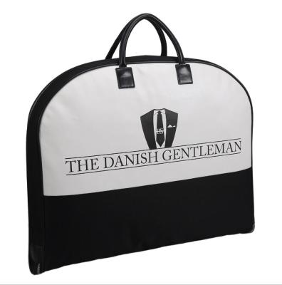 China Custom Made Luxury Edge Garment Tote Bag Polyester Garment Suit Cover Foldable Portable Bag Eco-friendly Foldable Bag for sale