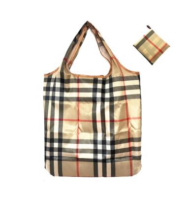 China Easy Handled Carry Foldable Small Pouch Reusable Polyester Shopping Bag for sale